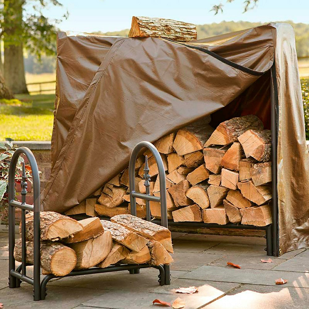 Plow & Hearth Small Decorative Heavy-Duty Steel Wood Rack