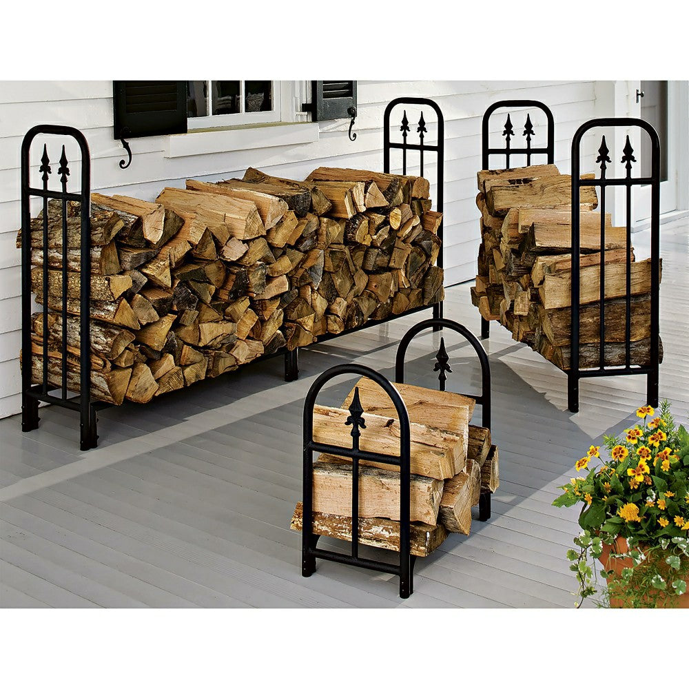 Plow & Hearth Small Decorative Heavy-Duty Steel Wood Rack
