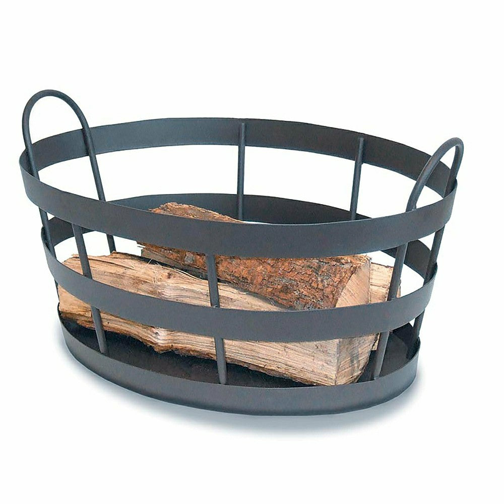 Plow & Hearth Wrought Iron Craftsman Shaker-Style Indoor/Outdoor Log Bin