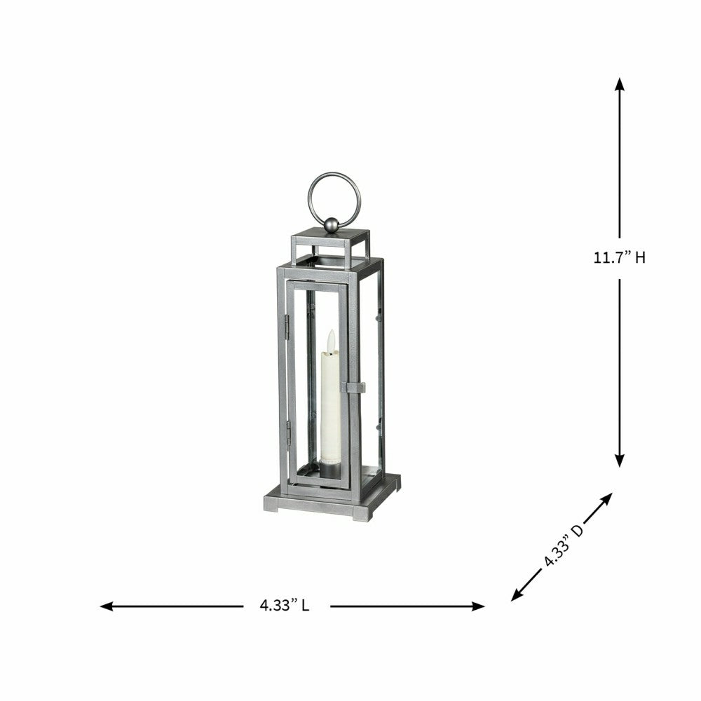 Plow & Hearth Tower Lantern LED Tapered Set of 3 with Gray Finish