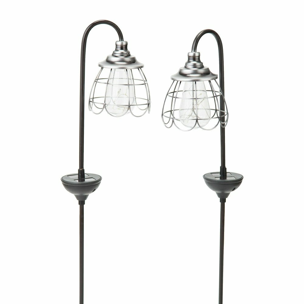 Plow & Hearth Solar Firefly Garden Pathway Lights, Set of 2