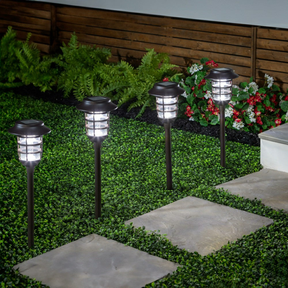 Plow & Hearth Bronze Solar Pathway Light Set of 4