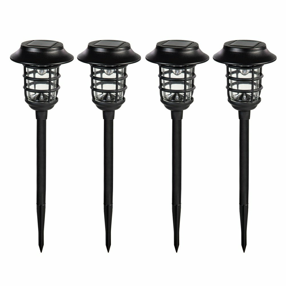 Plow & Hearth Black Solar Pathway Light Set of 4