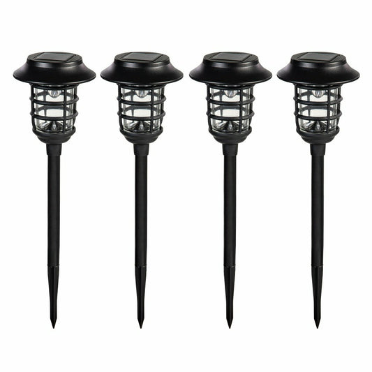 Plow & Hearth Black Solar Pathway Light Set of 4