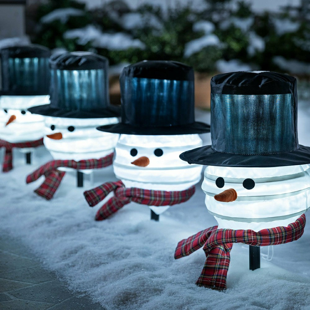 Plow & Hearth Snowman Path Light Covers, Set of 4