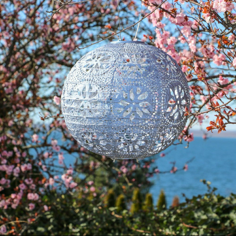 Plow & Hearth Soji Stella - Boho Globe - 12" Solar Lantern