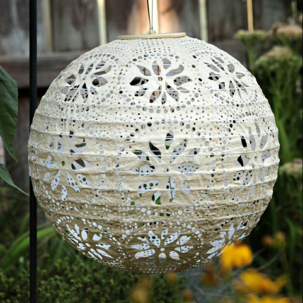 Plow & Hearth Soji Stella - Boho Globe - 12" Solar Lantern