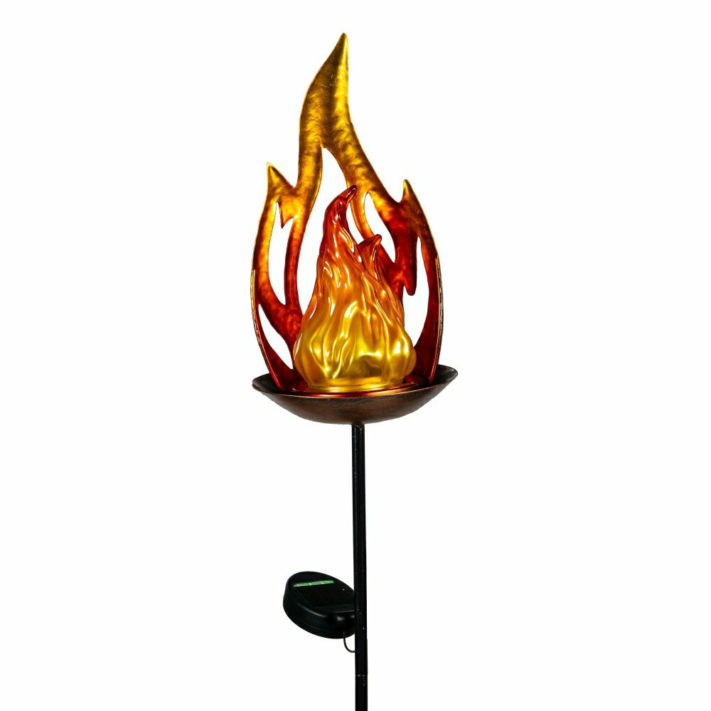 Plow & Hearth solar flame garden stake
