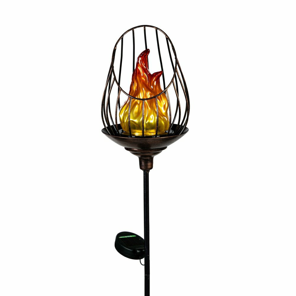 Plow & Hearth solar flame garden stake