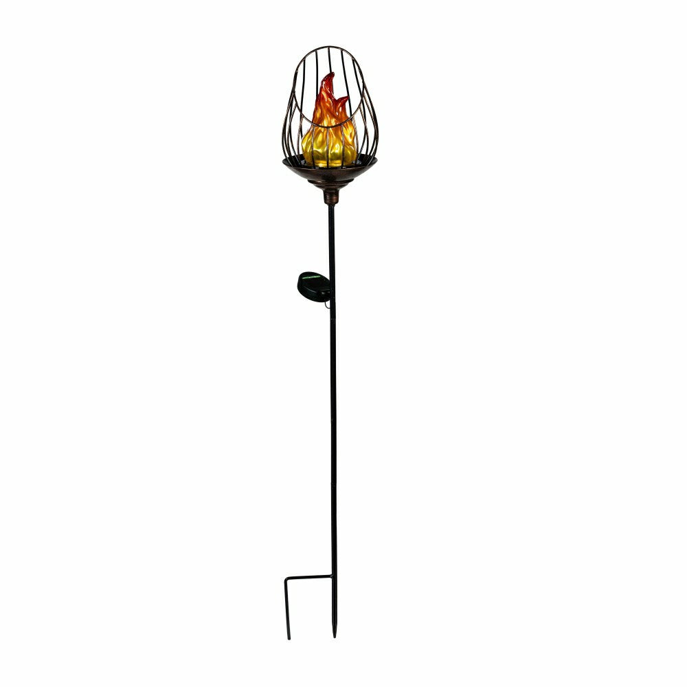 Plow & Hearth solar flame garden stake