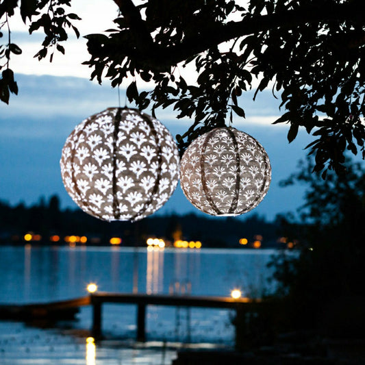 Plow & Hearth Soji Stella - Deco Globe - 12" Solar Lantern