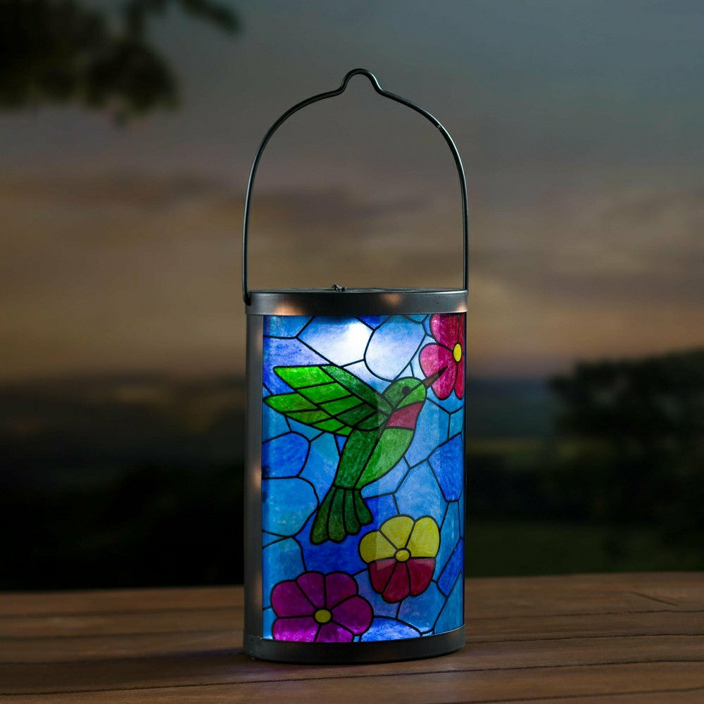 Plow & Hearth Mosaic Hummingbird Solar Lantern