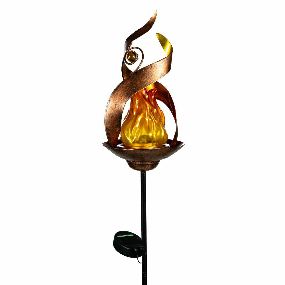 Plow & Hearth solar flame garden stake