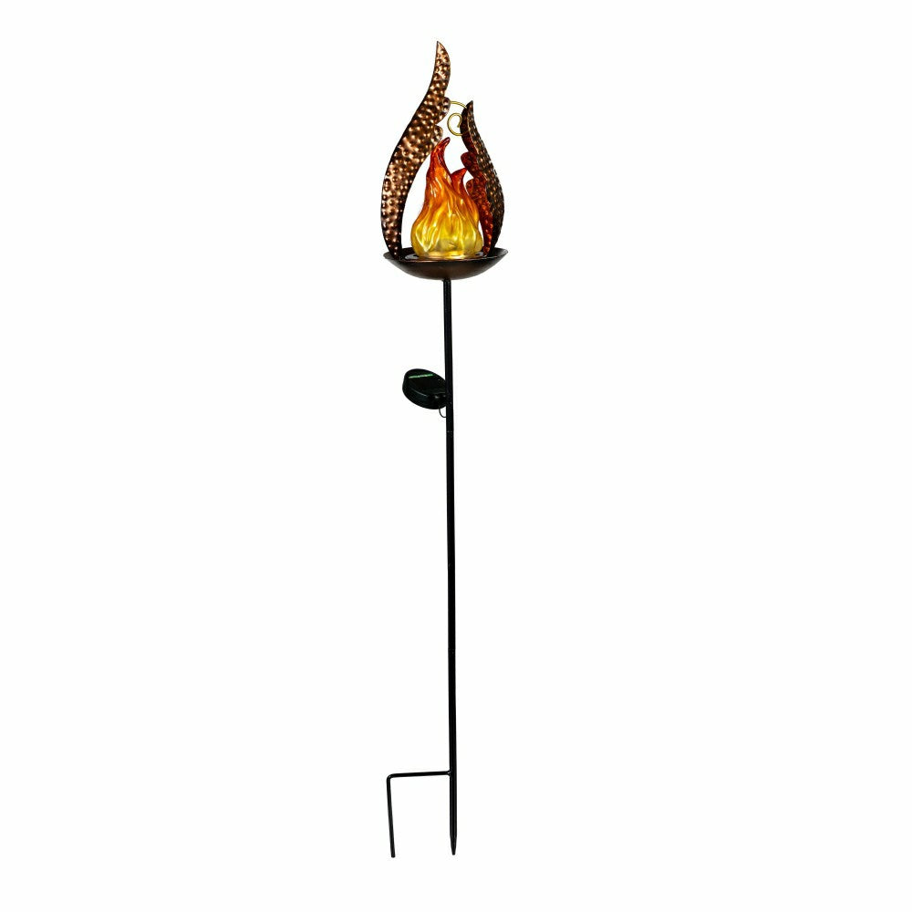 Plow & Hearth solar flame garden stake