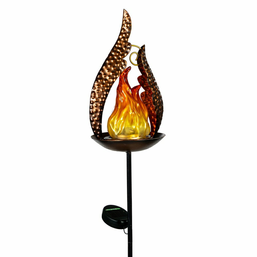 Plow & Hearth solar flame garden stake