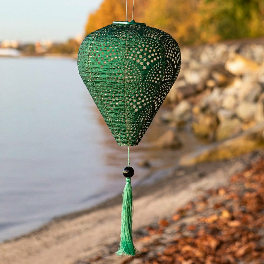 Plow & Hearth Soji Stella - Tassel Balloon - 10" Solar Lantern