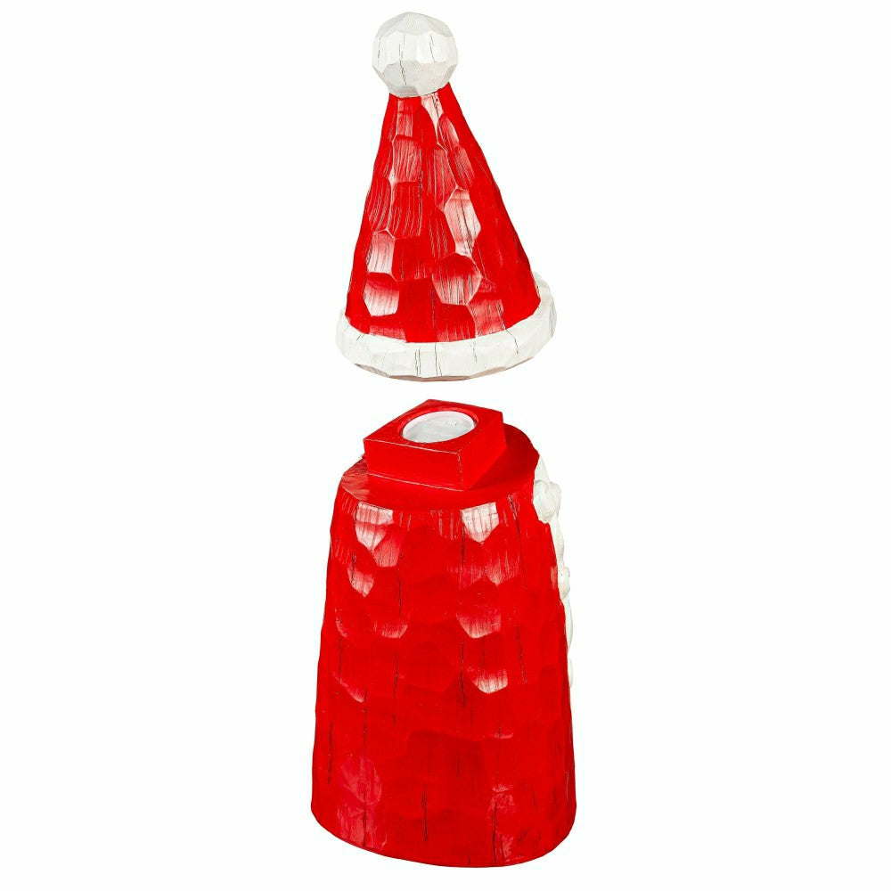Plow & Hearth Carved Lighted Holiday Santa Statue