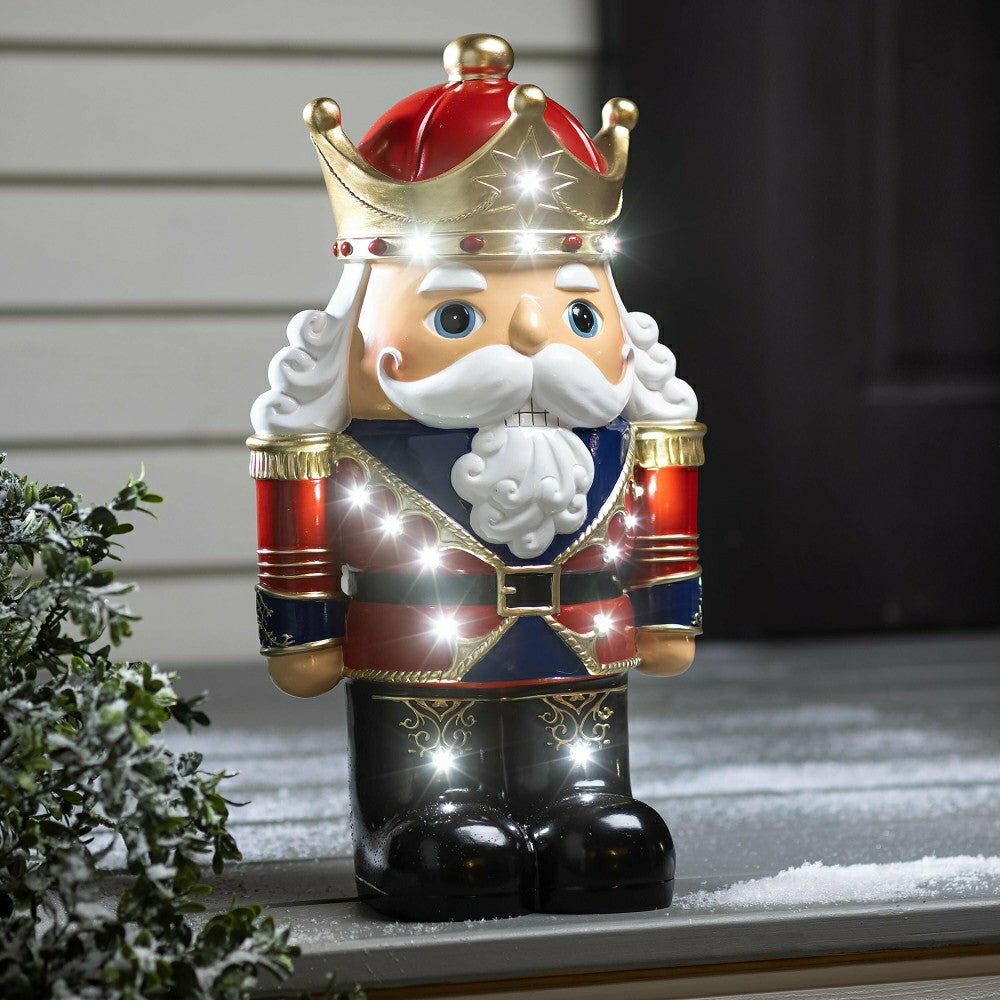 Plow & Hearth Indoor/Outdoor Lighted Nutcracker Shorty Statue