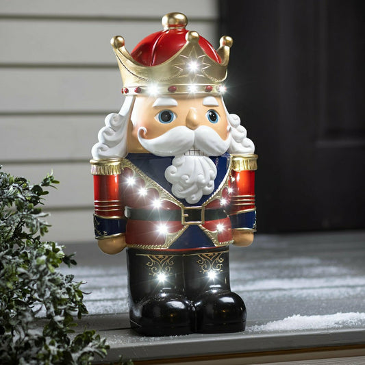 Plow & Hearth Indoor/Outdoor Lighted Nutcracker Shorty Statue