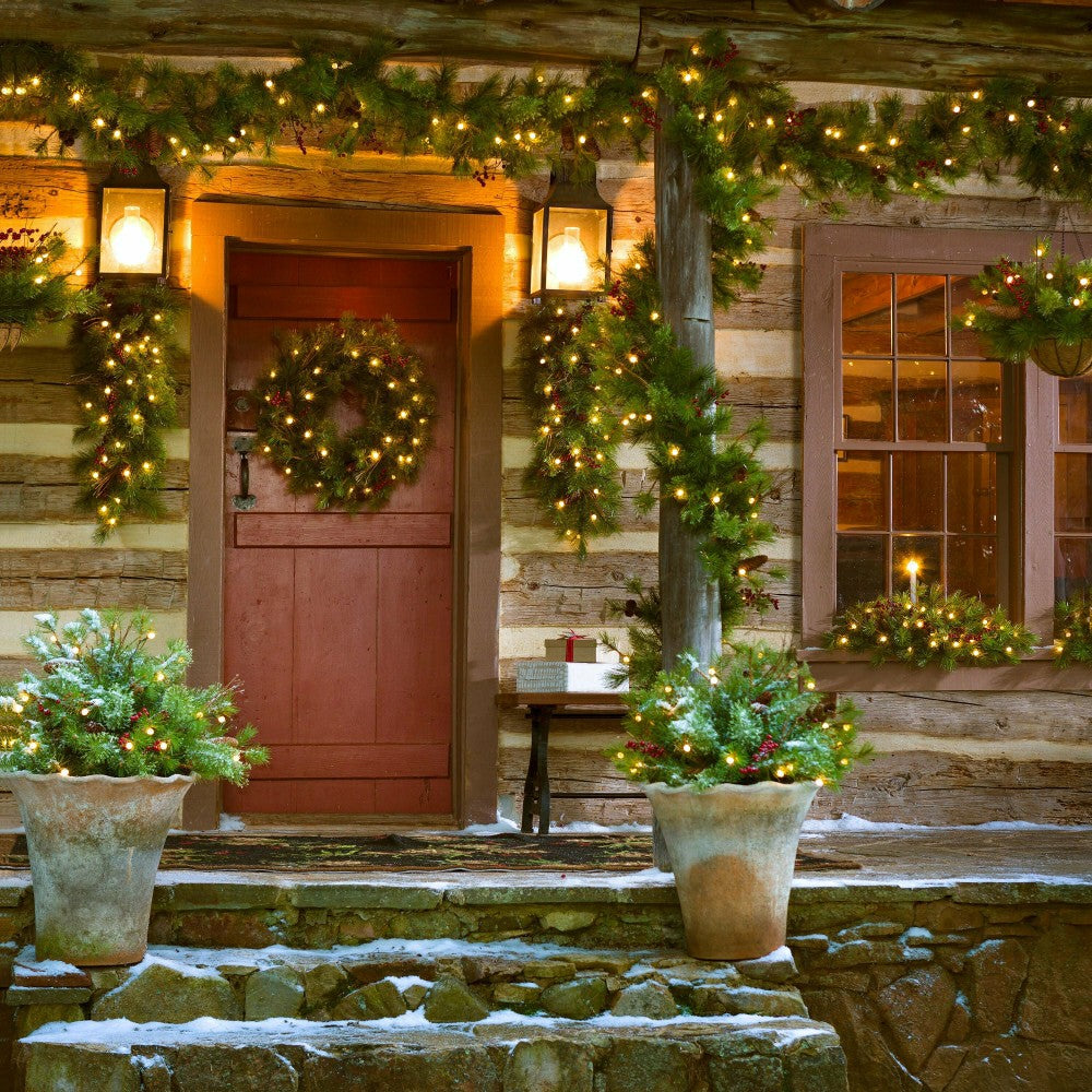 Plow & Hearth Lighted Holiday Teardrop Swag