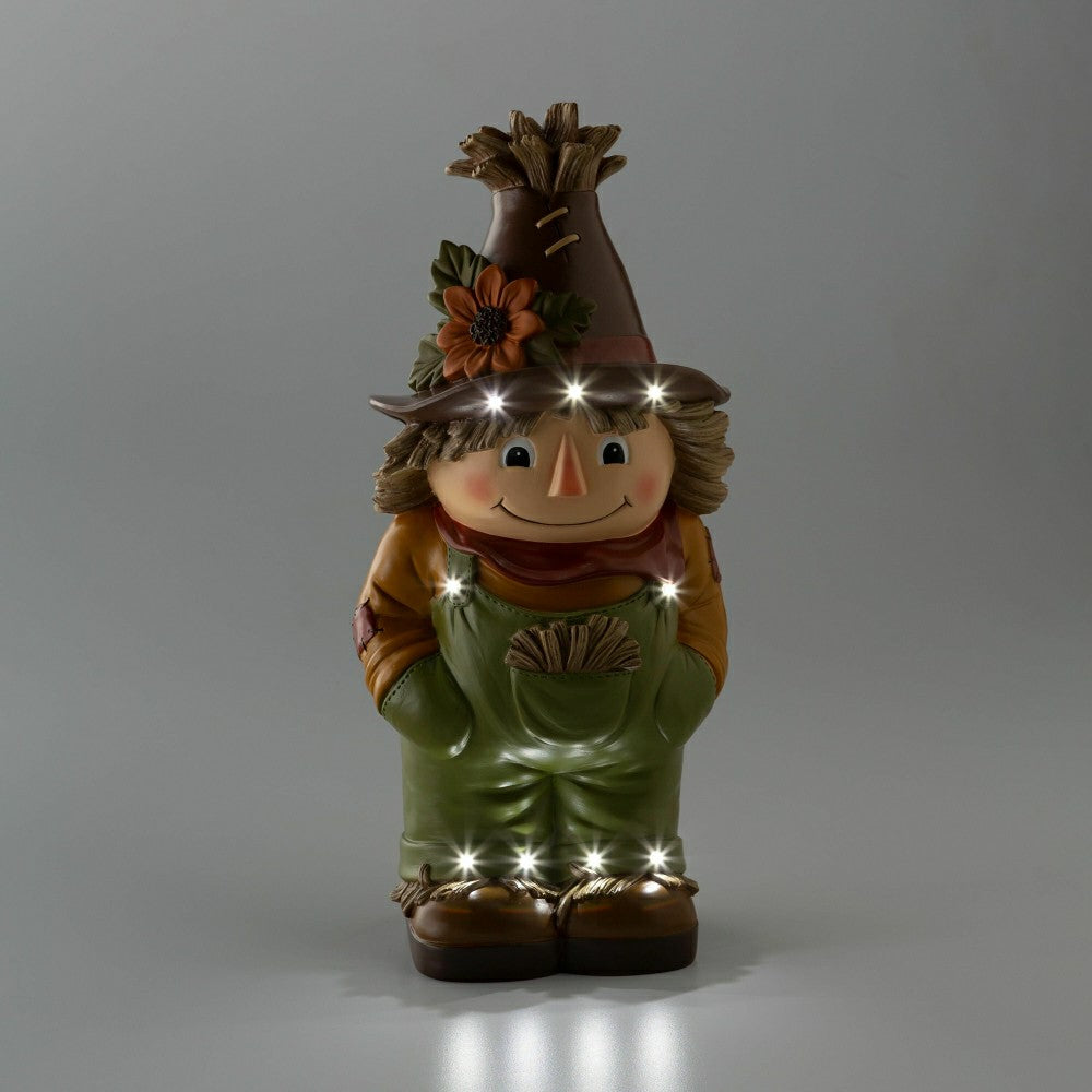 Plow & Hearth Indoor/Outdoor Lighted Scarecrow Shorty Statue