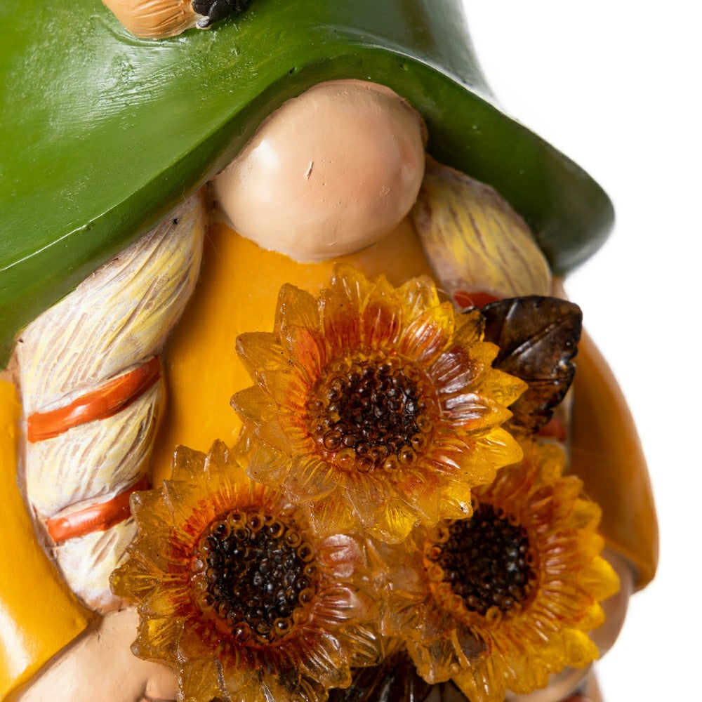 Plow & Hearth 12.5" Harvest Girl Lighted Gnome Statuary