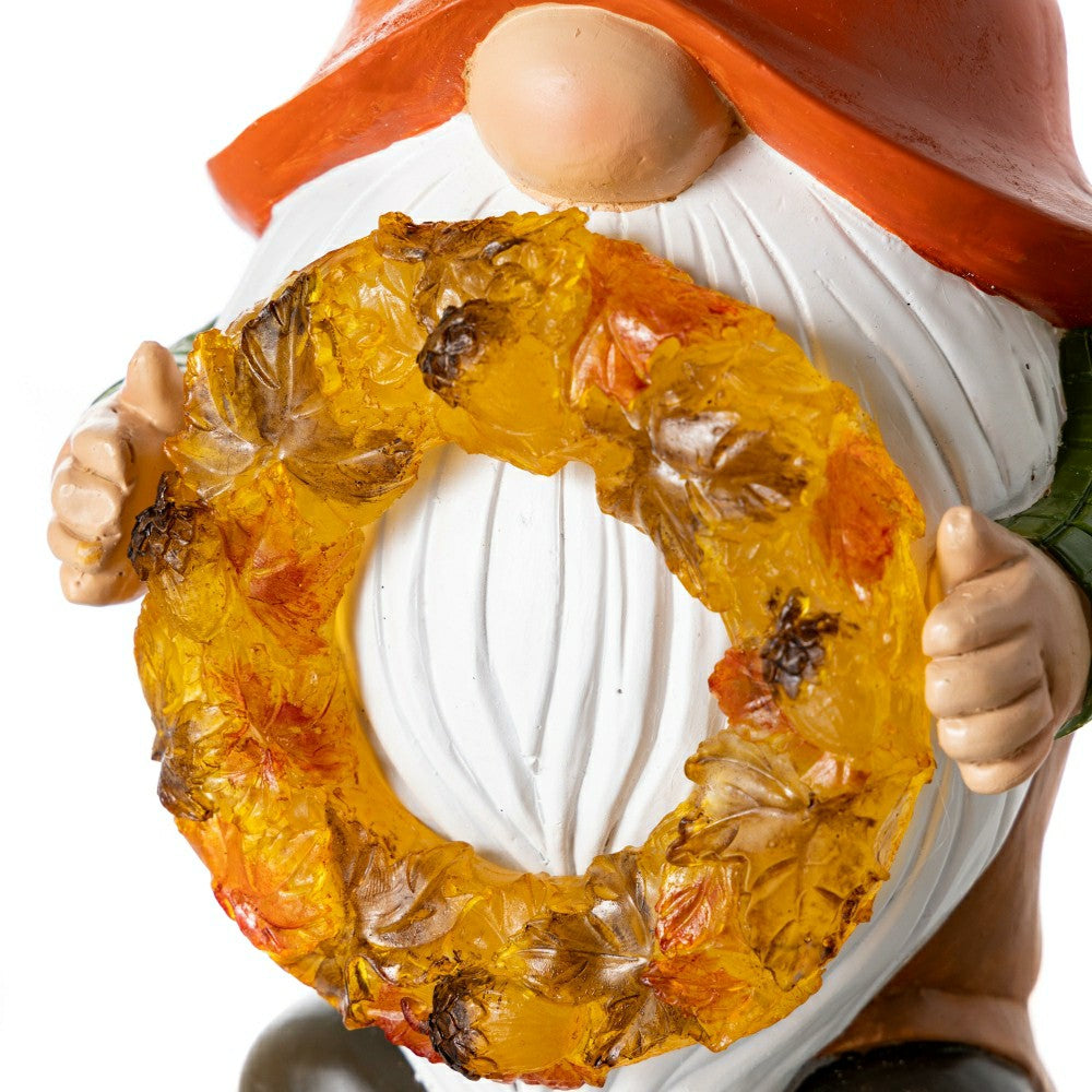 Plow & Hearth 12.5" Harvest Girl Lighted Gnome Statuary