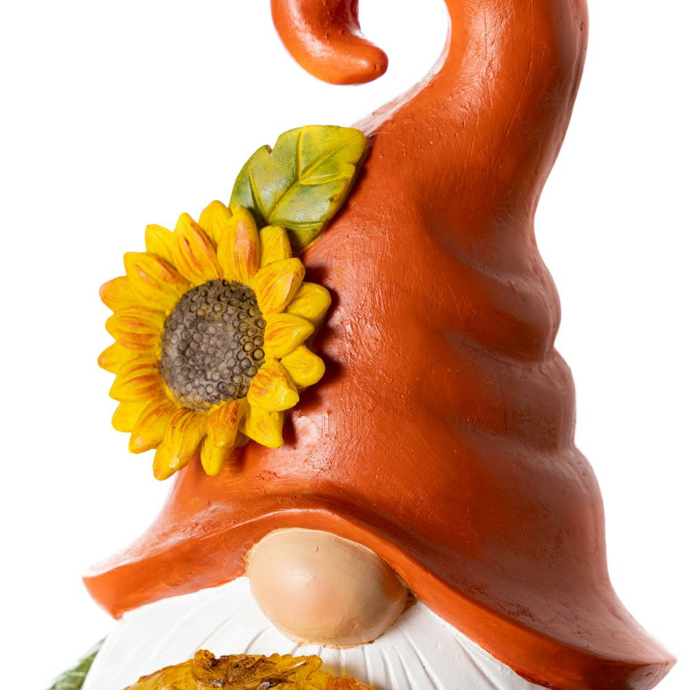 Plow & Hearth 12.5" Harvest Girl Lighted Gnome Statuary