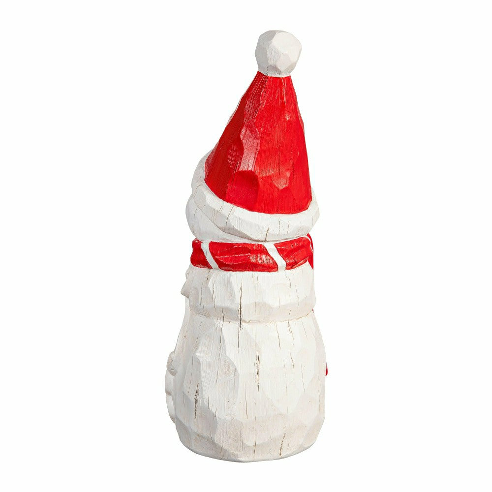 Plow & Hearth Heartfelt Cheer Garden LED Statue, Resin, Snowman,16"H