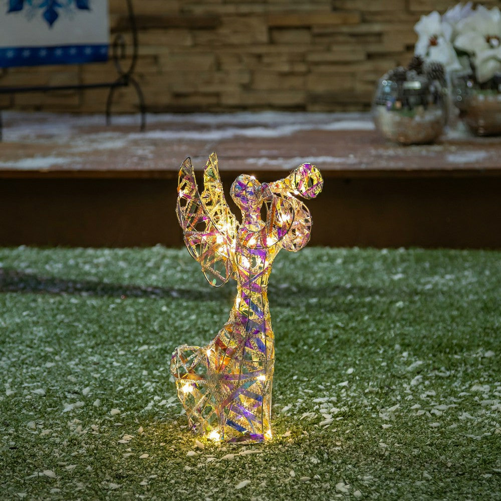 Plow & Hearth Angel LED Garden Statue, 16"H