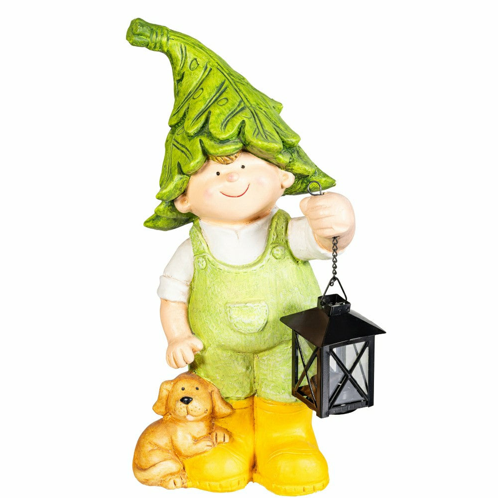 Plow & Hearth Garden Friends Statues with Lanterns, Set of 2