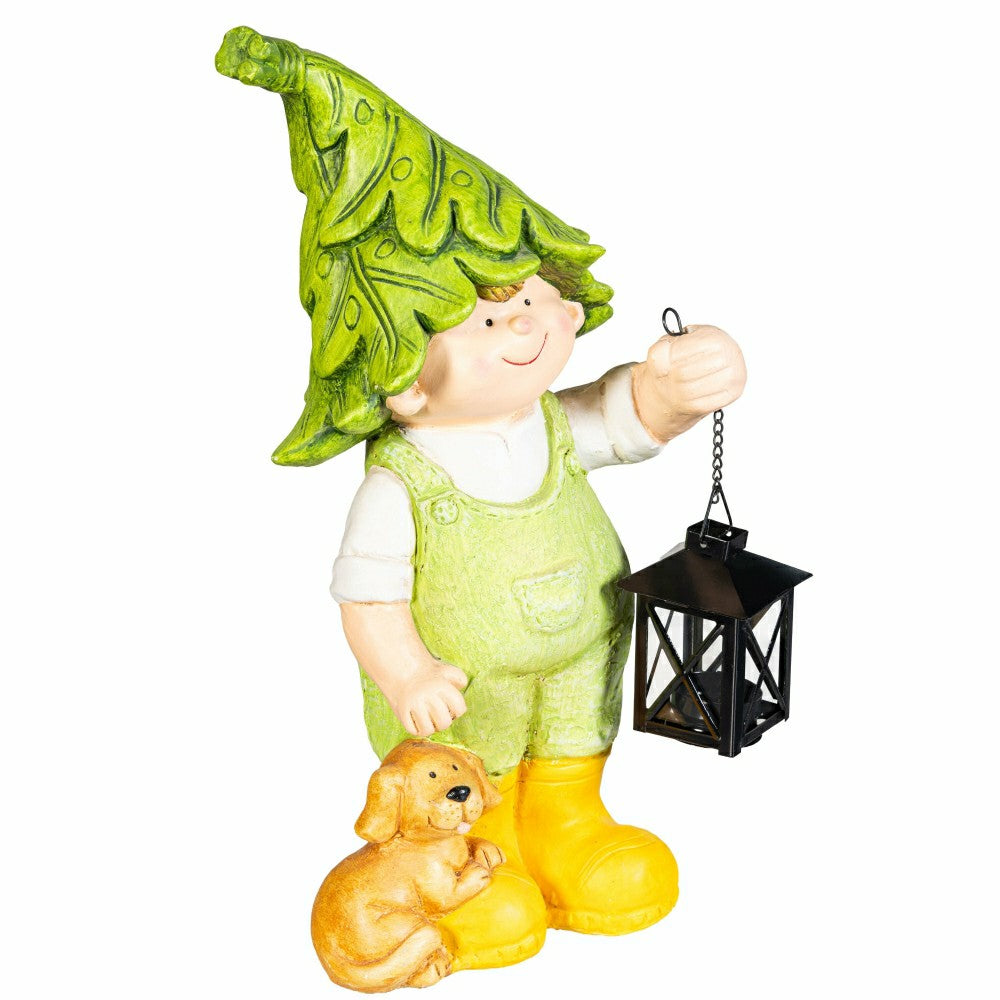 Plow & Hearth Garden Friends Statues with Lanterns, Set of 2
