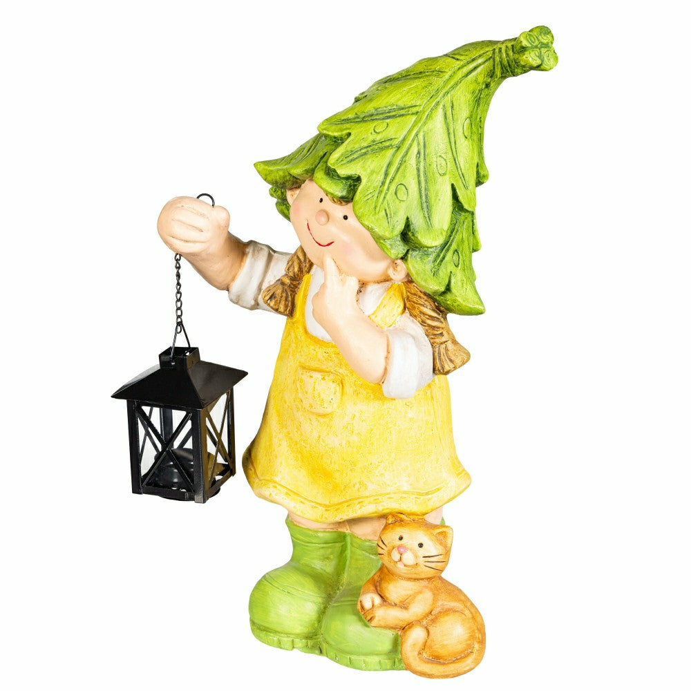 Plow & Hearth Garden Friends Statues with Lanterns, Set of 2