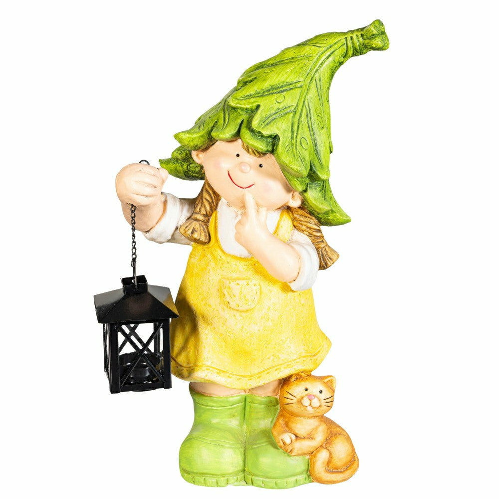 Plow & Hearth Garden Friends Statues with Lanterns, Set of 2