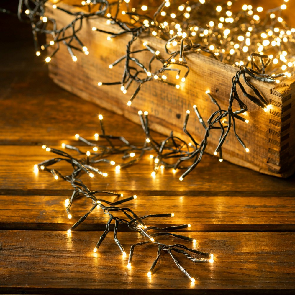 Plow & Hearth 95" Outdoor LED Cascade Lights with Warm White Lights
