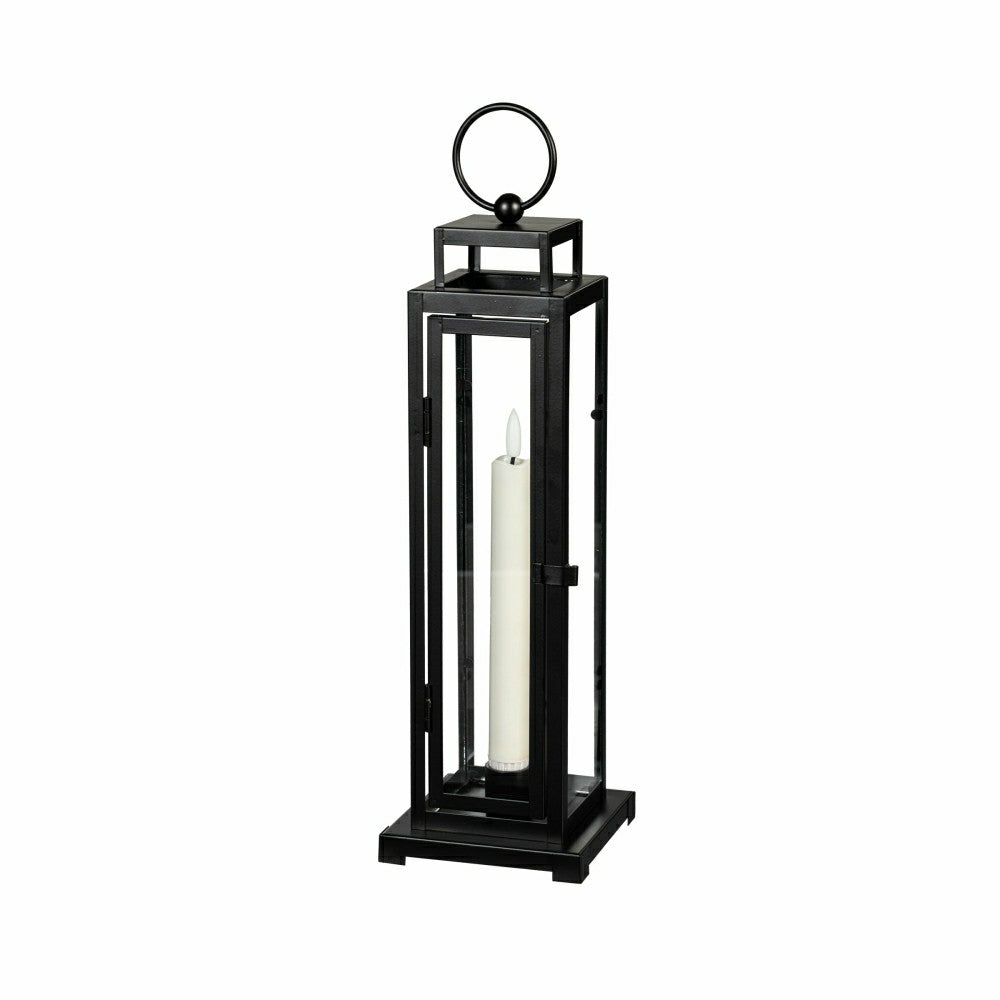 Plow & Hearth Tower Lantern LED Tapered Set of 3 with Black Finish
