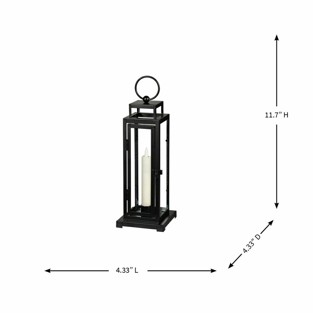 Plow & Hearth Tower Lantern LED Tapered Set of 3 with Black Finish