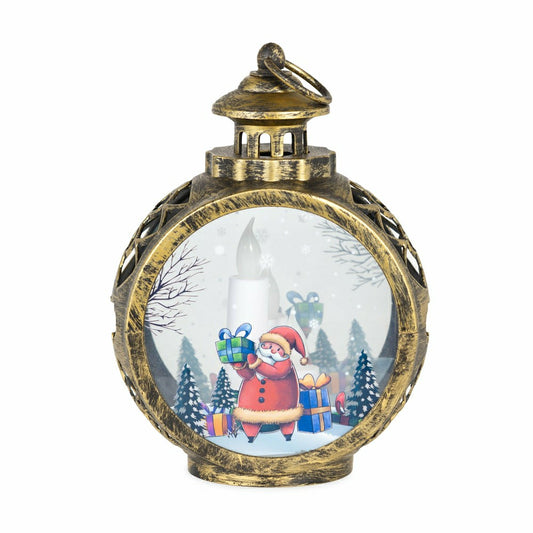 Plow & Hearth Santa Claus Christmas Scene Lantern with LED Candles