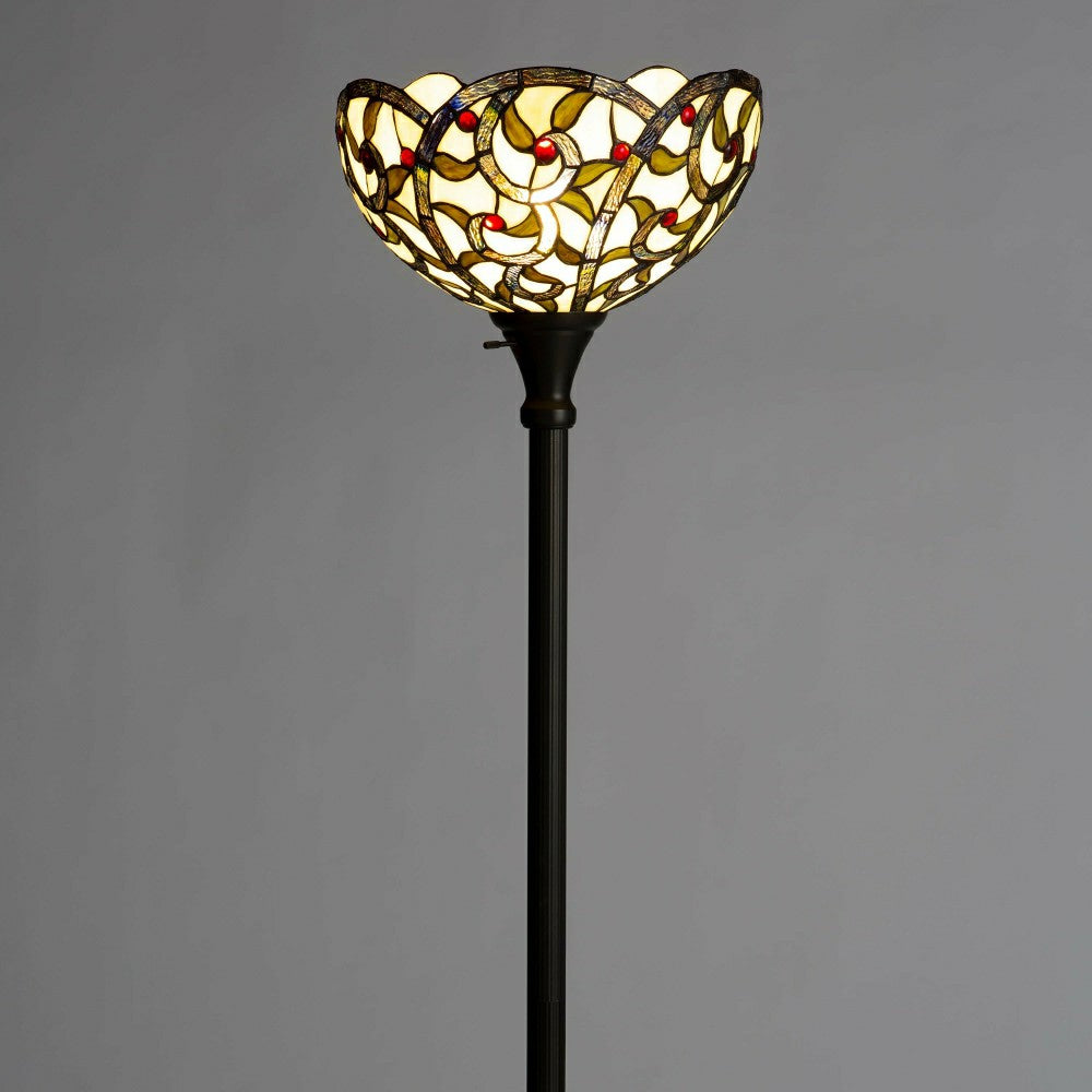 Plow & Hearth Red Jewels Stained Glass Floor Lamp