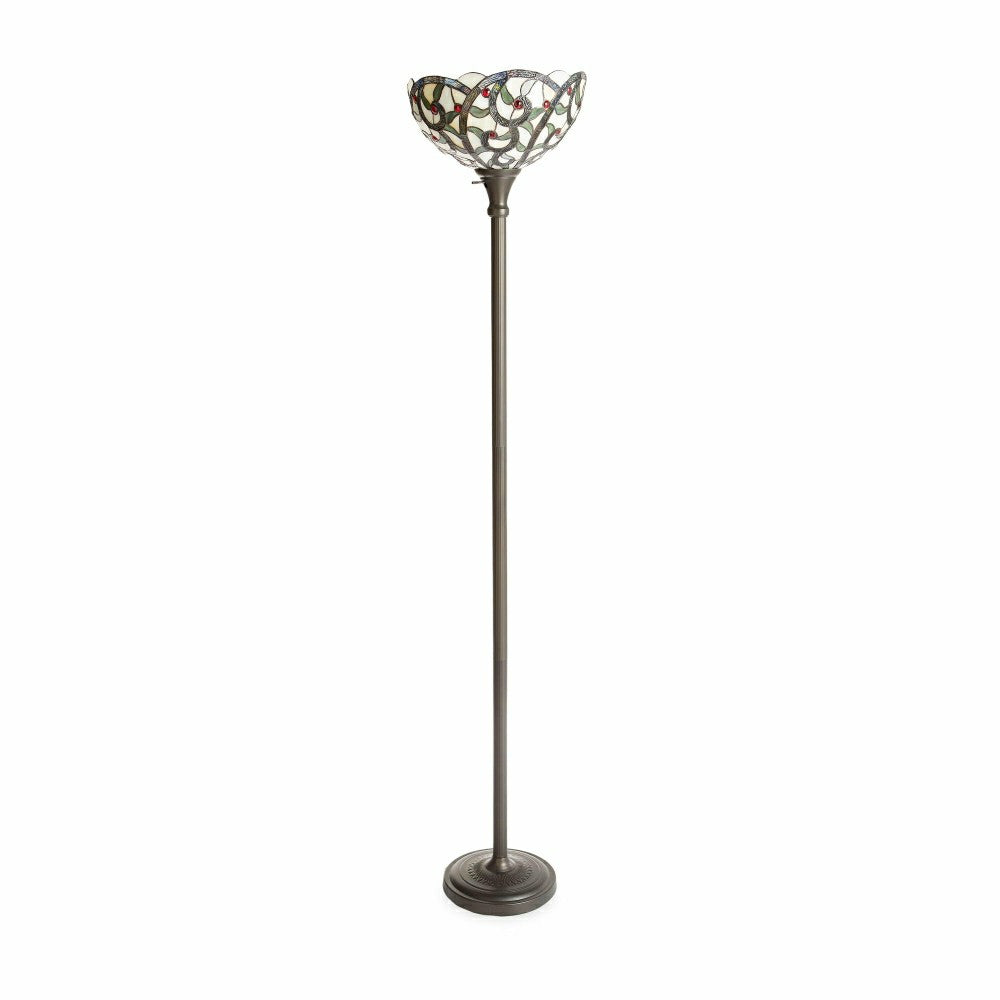 Plow & Hearth Red Jewels Stained Glass Floor Lamp