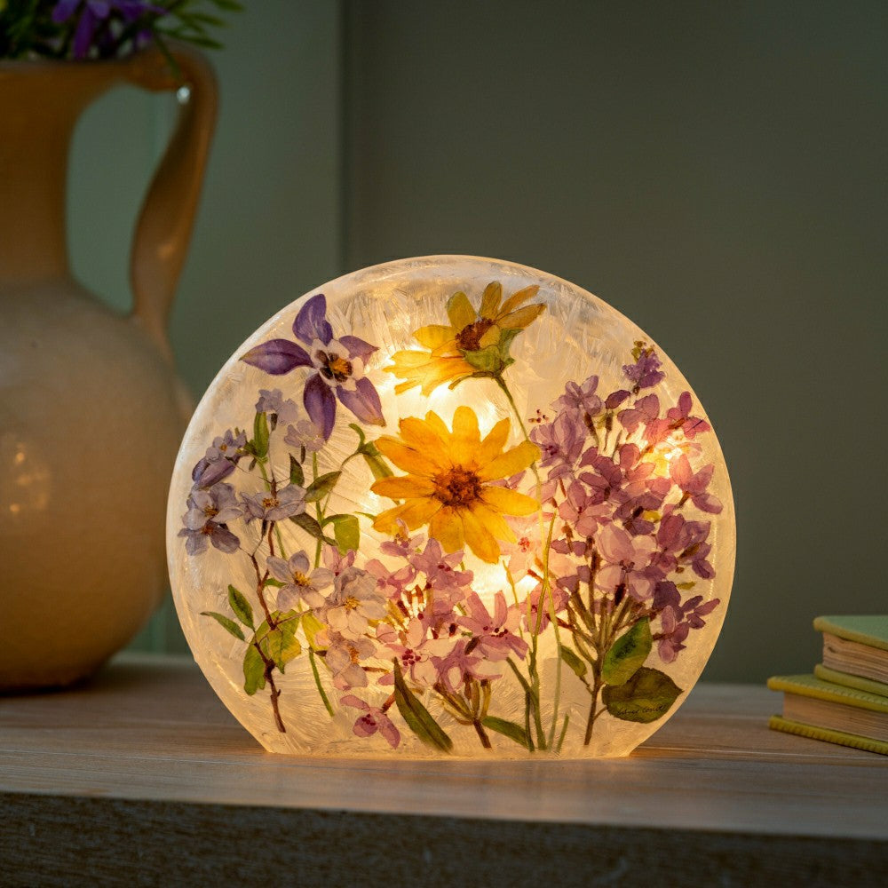 Plow & Hearth Gingham Florals Lighted Orb