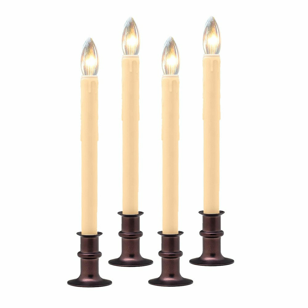 Plow & Hearth Adjustable Window Candle with Timer, Set of 4