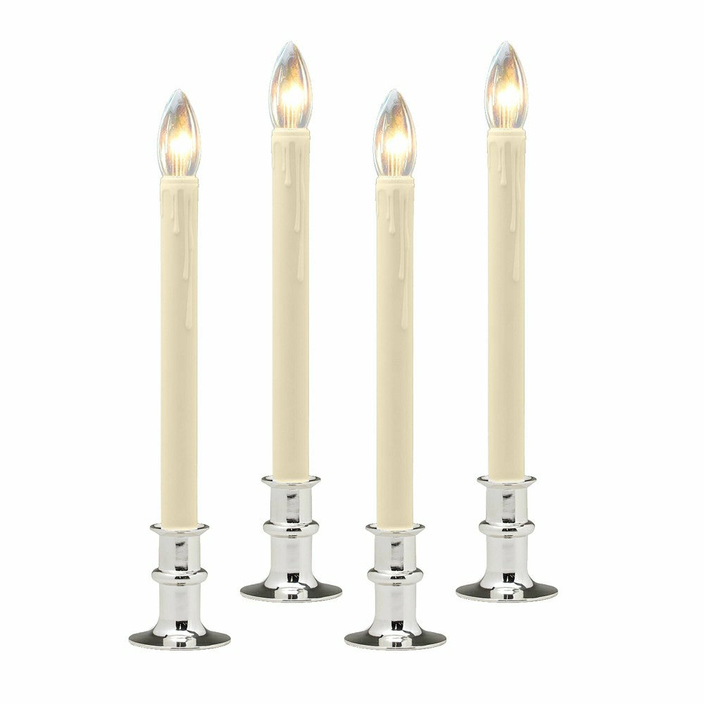 Plow & Hearth Adjustable Window Candle with Timer, Set of 4