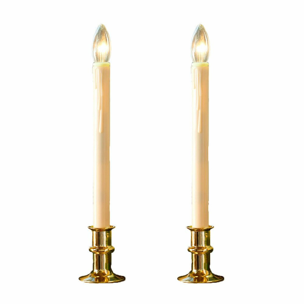Plow & Hearth Adjustable Window Candle with Timer, Set of 2
