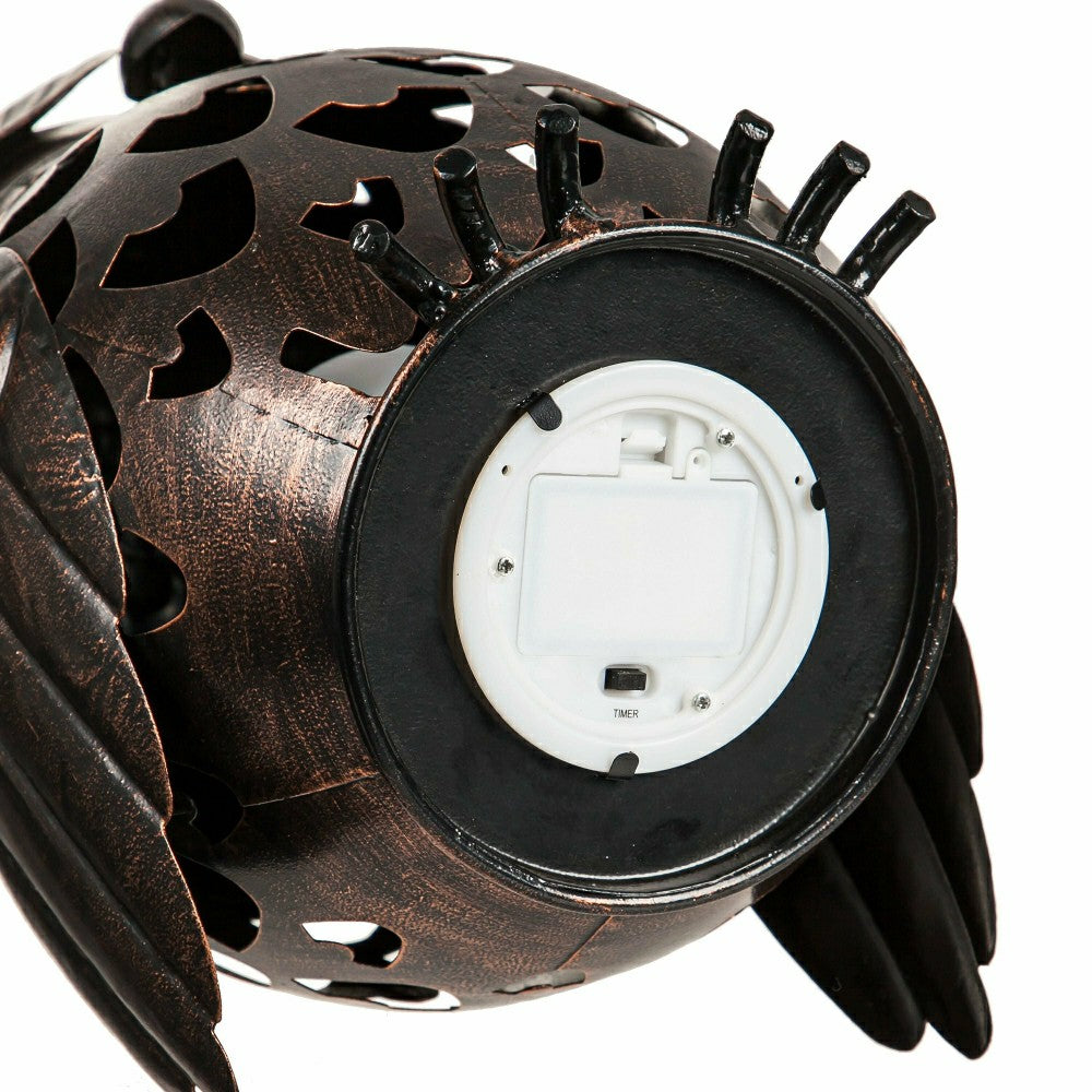 Plow & Hearth Crafted Metal LED Owl Lantern