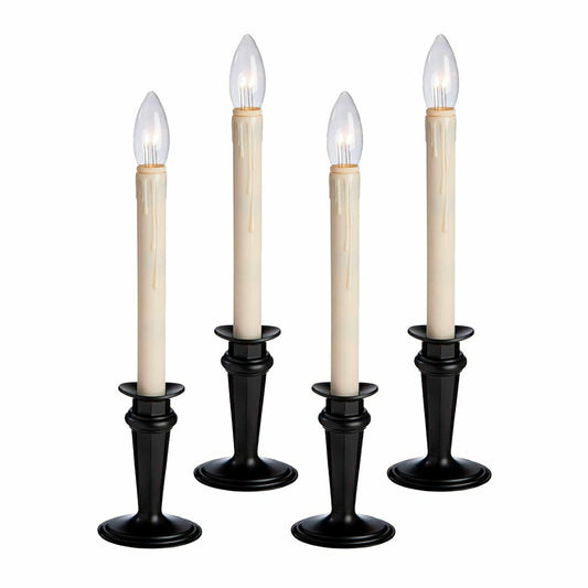 Plow & Hearth Traditional Adjustable Window Candles with Timer and Remote, Set of 4