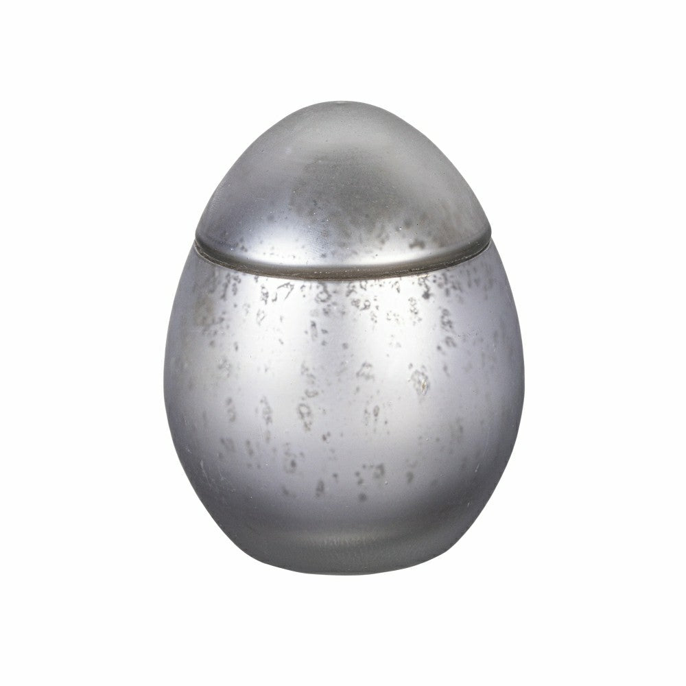 Plow & Hearth Egg Shape Mercury Glass Candle, Ancient Water