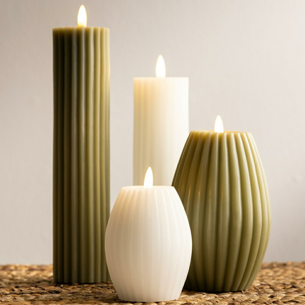 Plow & Hearth Tall LED Carved Candle