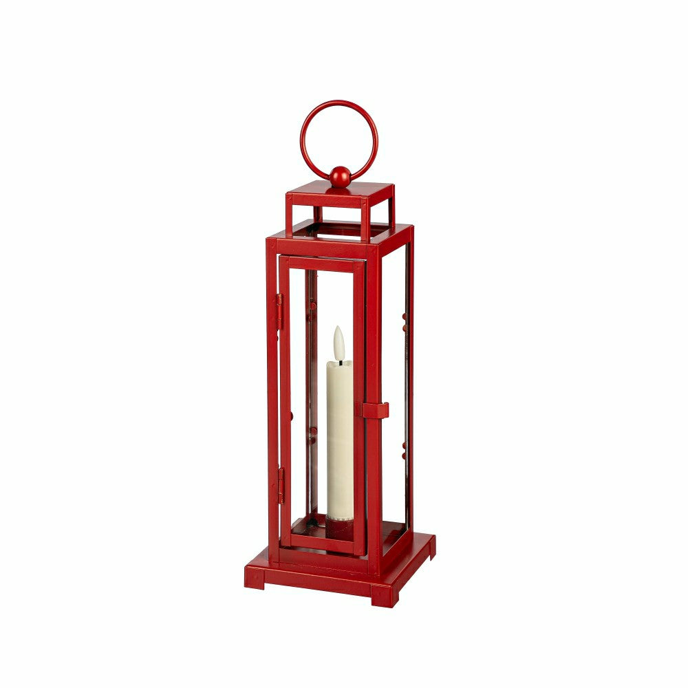 Plow & Hearth Tower Lantern LED Tapered Set of 3 with Red Finish