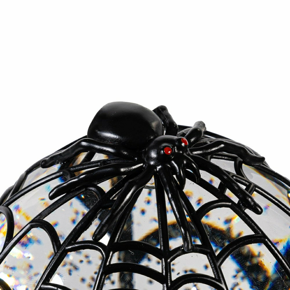 Plow & Hearth Haunted House Spider Web LED Water Globe, 7.5"H